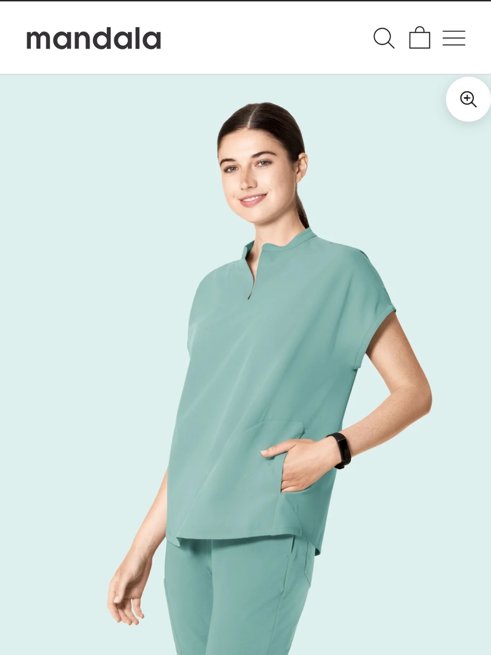 Split-Neck Short Sleeve Tunic Top in Pacific Blue (SEE PICTURES)
